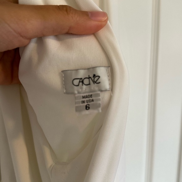 Cache White Dress with Ruched Design - Picture 4 of 5